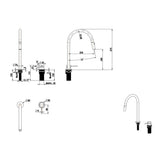 Mica Pull-Out Hob Mixer Set - Chrome