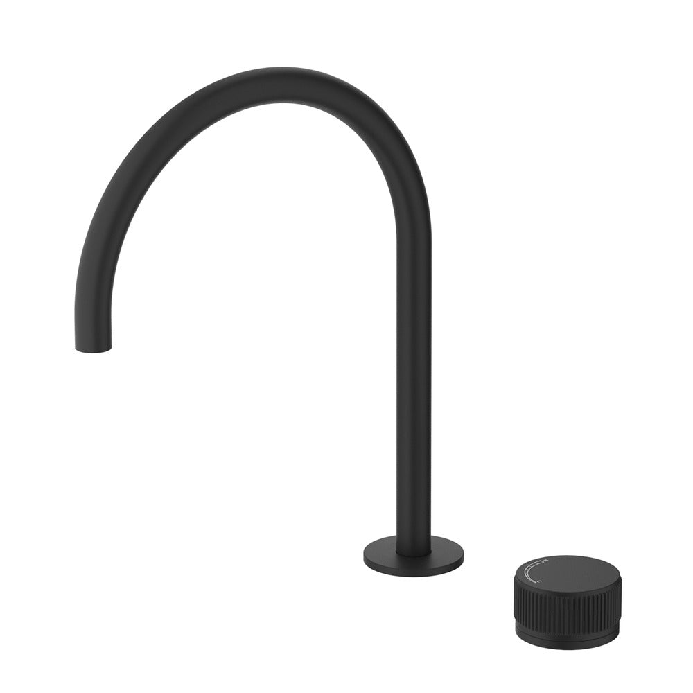 Mica Fluted Gooseneck Hob Sink/Basin Mixer Set