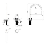 Mica Fluted Gooseneck Hob Sink/Basin Mixer Set - Black