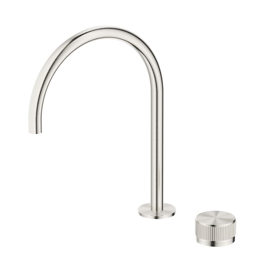 Mica Fluted Gooseneck Hob Sink/Basin Mixer Set