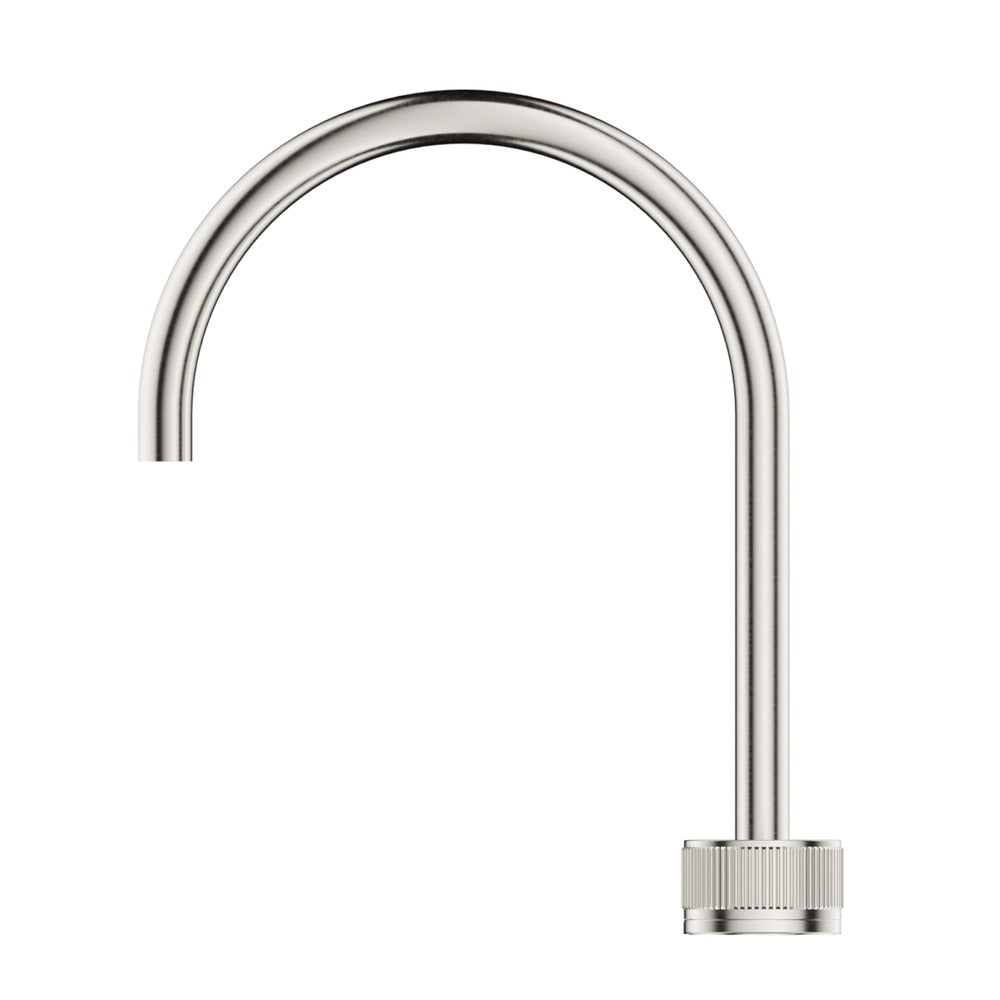 Mica Fluted Gooseneck Hob Sink/Basin Mixer Set - Brushed Nickel