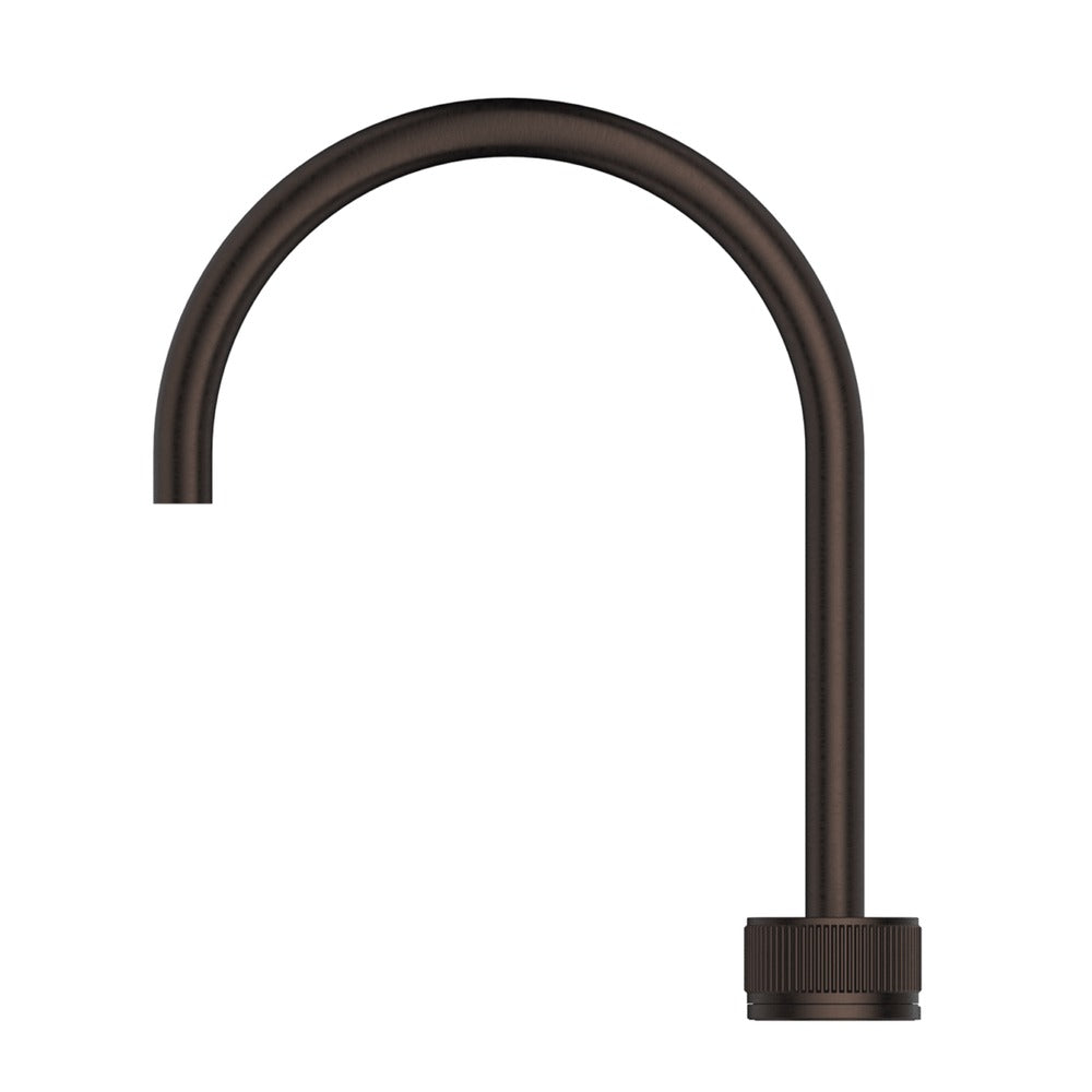 Mica Fluted Gooseneck Hob Sink/Basin Mixer Set - Dusk Bronze