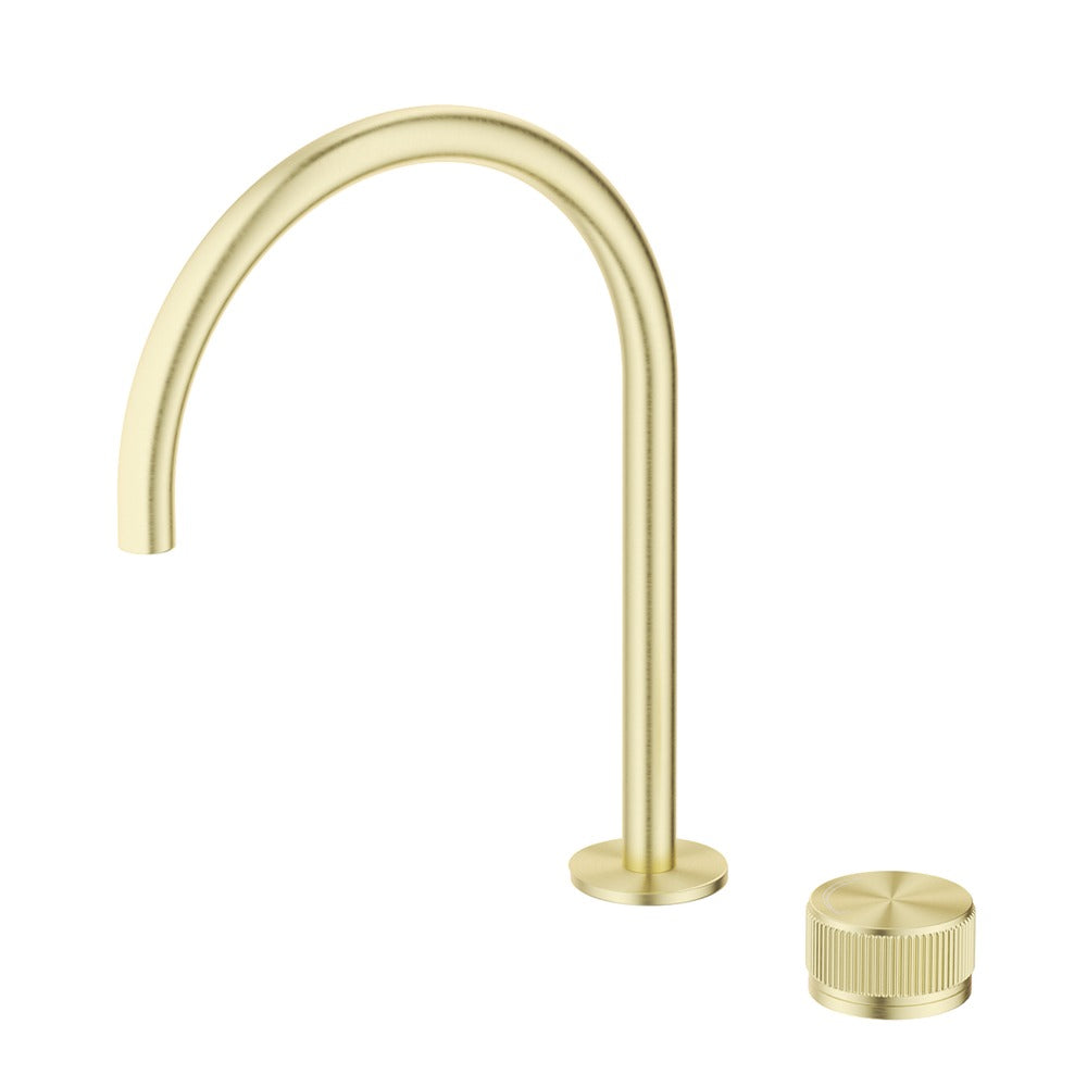Mica Fluted Gooseneck Hob Sink/Basin Mixer Set
