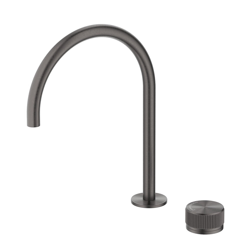 Mica Fluted Gooseneck Hob Sink/Basin Mixer Set