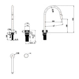 Mica Fluted Pull-Out Hob Mixer Set - Black
