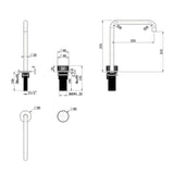 Mica Fluted Soft-Square Hob Sink/Basin Mixer Set - Black