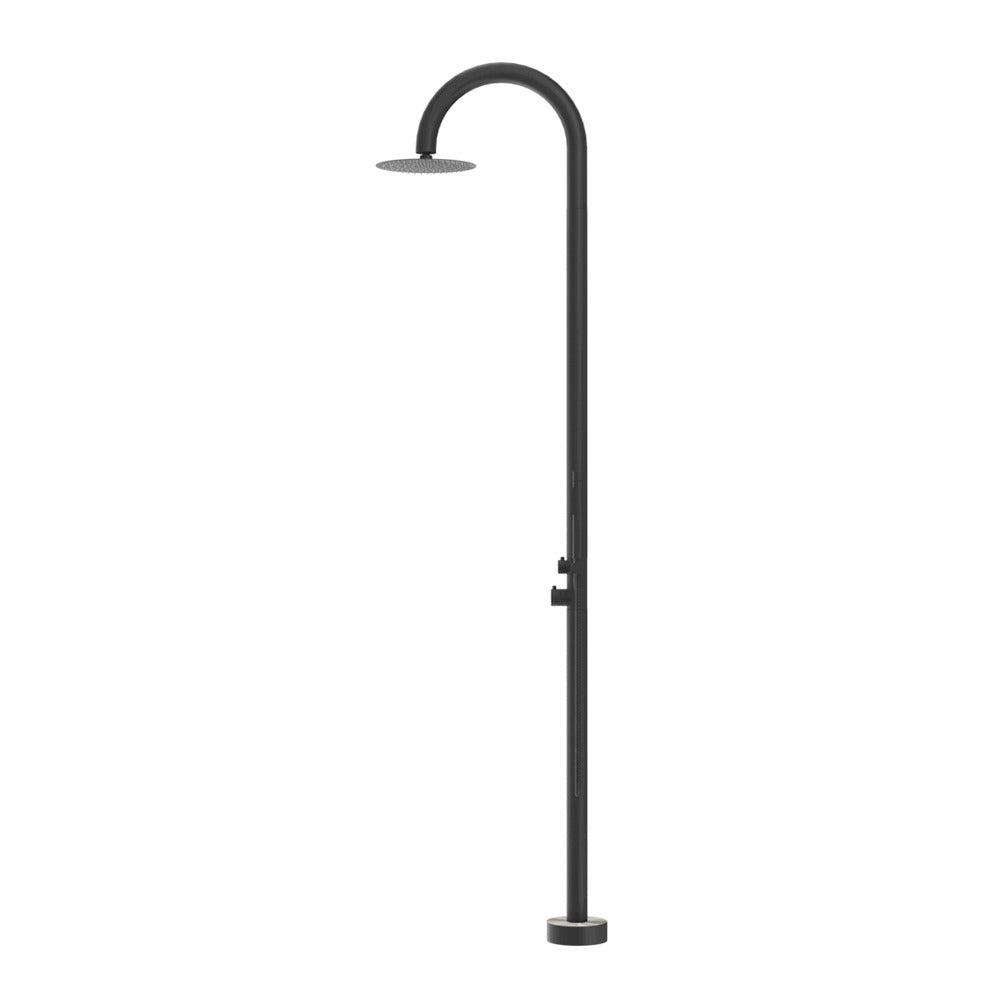 Mica Gooseneck Freestanding Outdoor Shower - Black