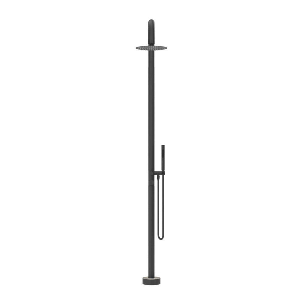 Mica Gooseneck Freestanding Outdoor Shower - Black