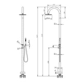Mica Gooseneck Freestanding Outdoor Shower - Black