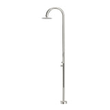 Mica Gooseneck Freestanding Outdoor Shower - Brushed Nickel