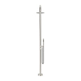 Mica Gooseneck Freestanding Outdoor Shower - Brushed Nickel