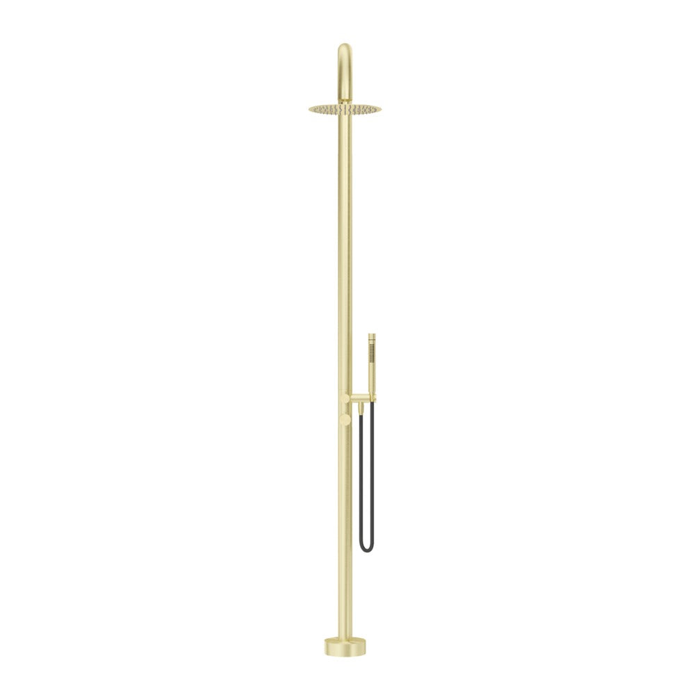 Mica Gooseneck Freestanding Outdoor Shower - French Gold