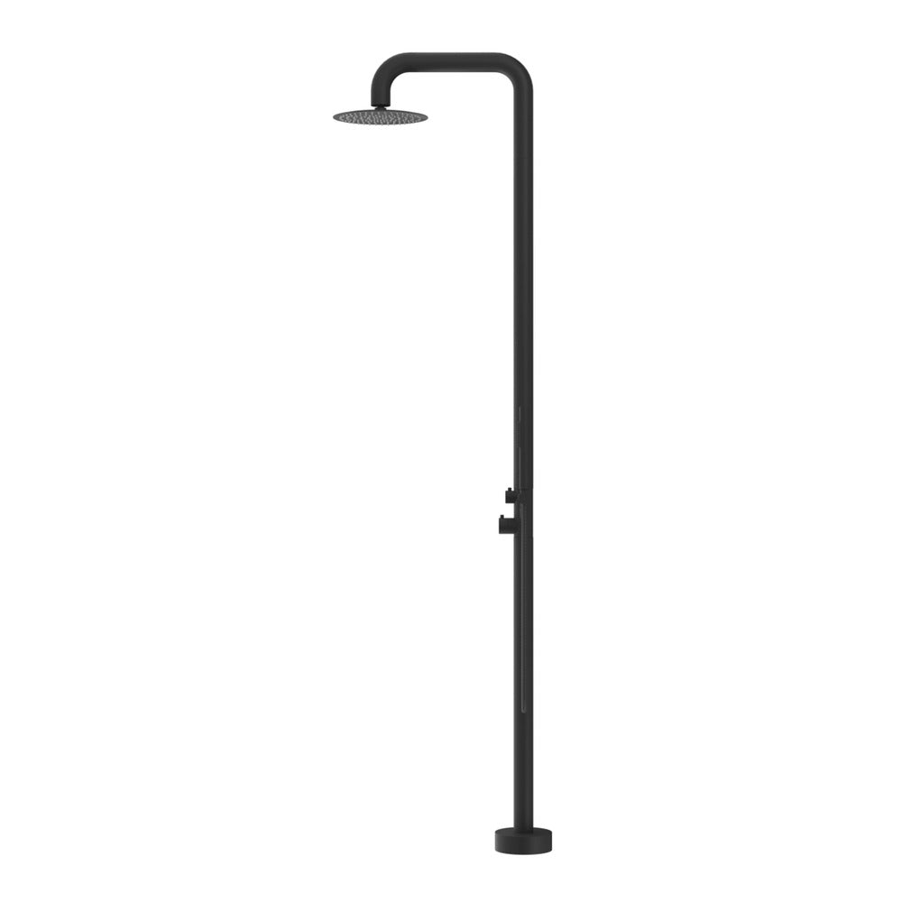 Mica Soft Square Freestanding Outdoor Shower - Black