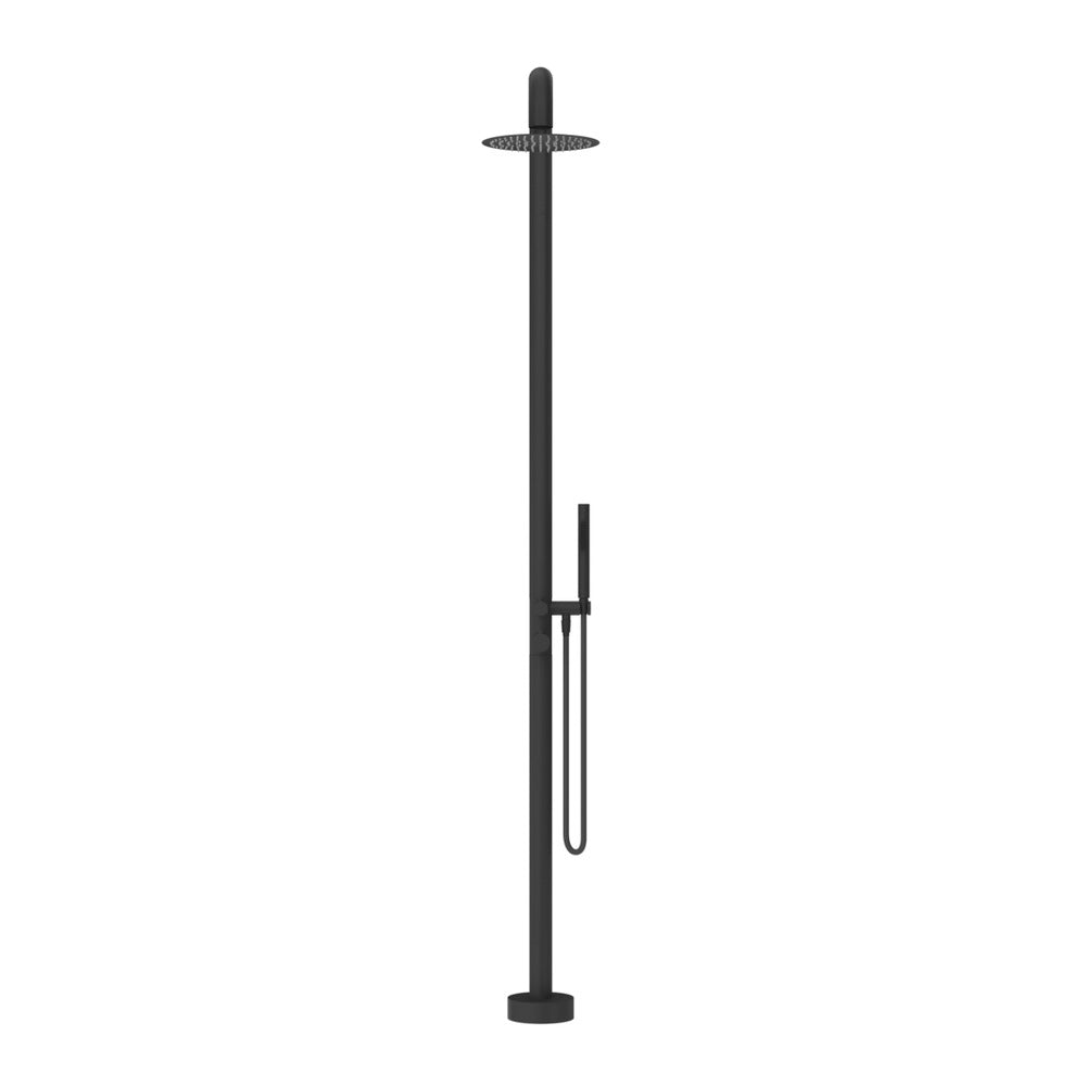 Mica Soft Square Freestanding Outdoor Shower - Black