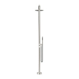 Mica Soft Square Freestanding Outdoor Shower - Brushed Nickel