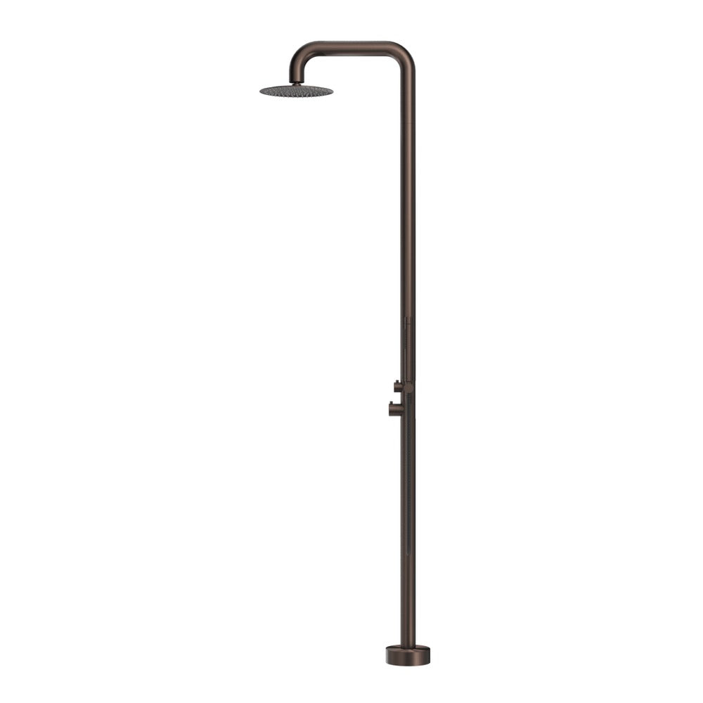 Mica Soft Square Freestanding Outdoor Shower - Dusk Bronze
