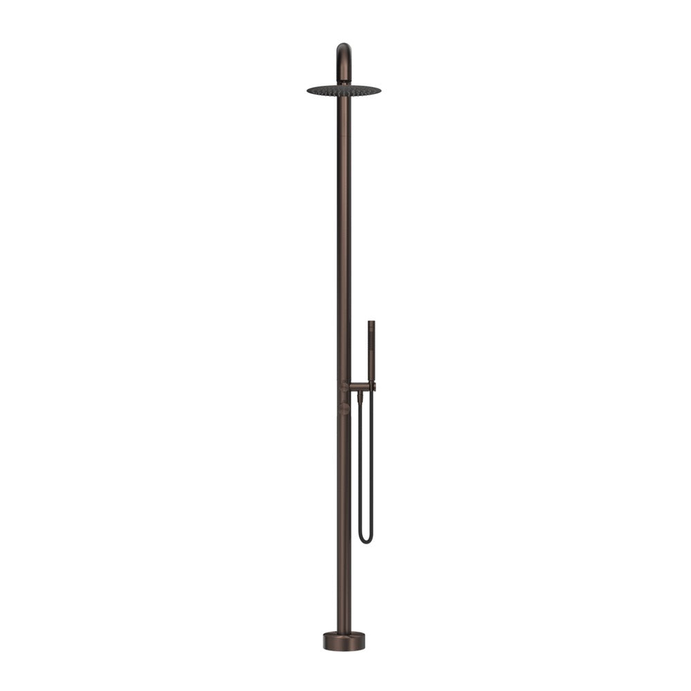 Mica Soft Square Freestanding Outdoor Shower - Dusk Bronze