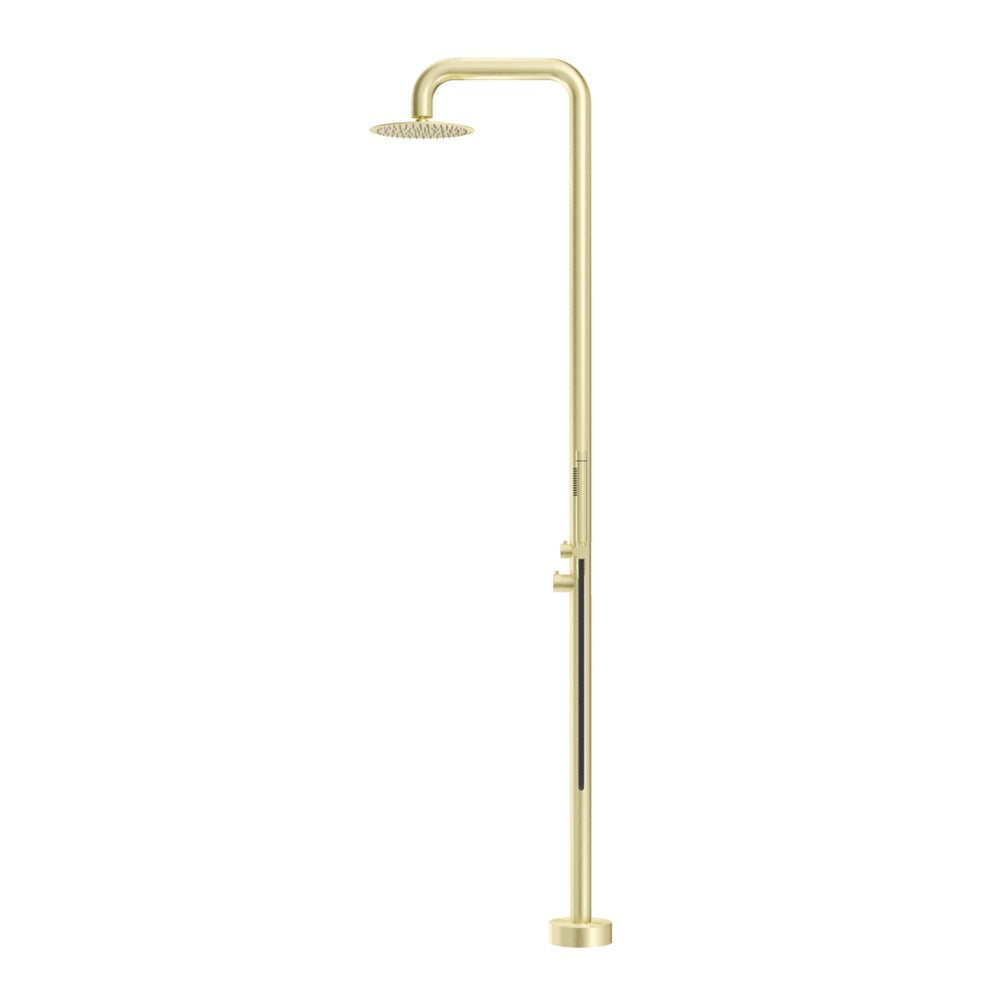 Mica Soft Square Freestanding Outdoor Shower - French Gold