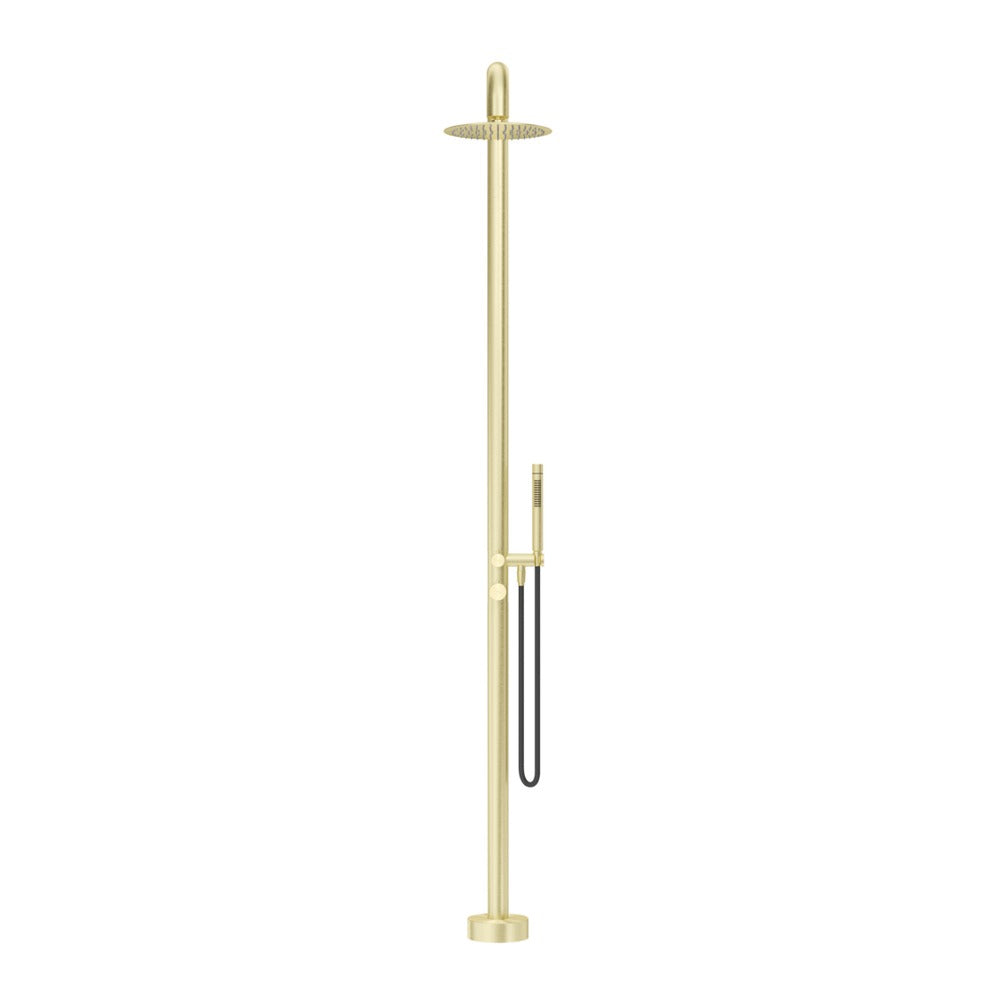 Mica Soft Square Freestanding Outdoor Shower - French Gold