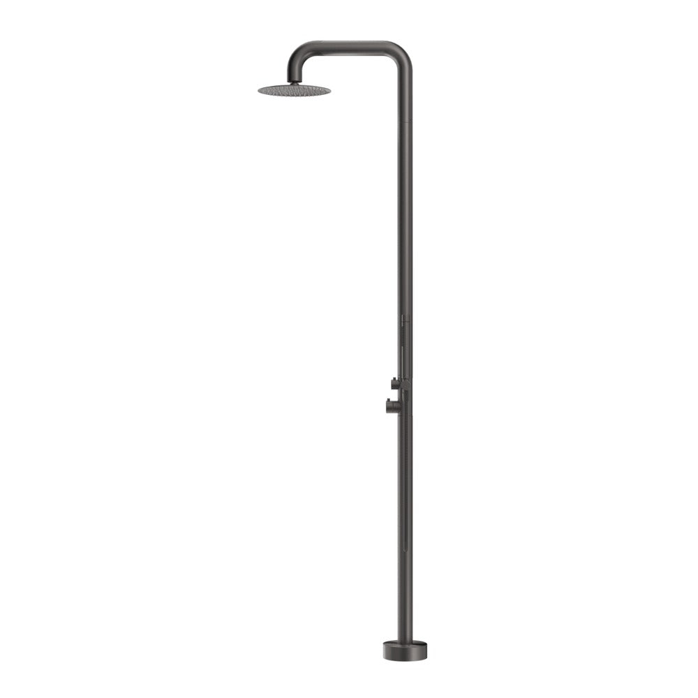 Mica Soft Square Freestanding Outdoor Shower - Gunmetal