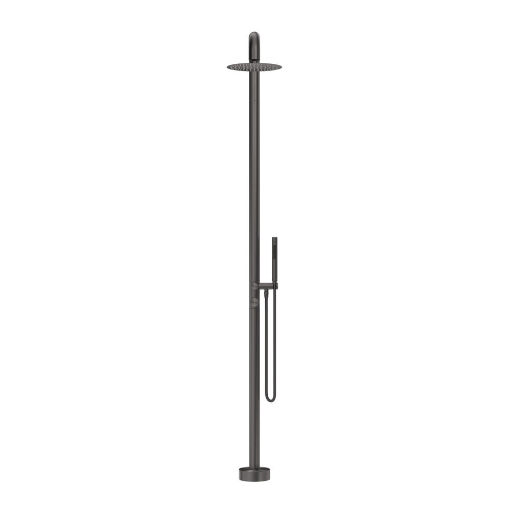 Mica Soft Square Freestanding Outdoor Shower - Gunmetal