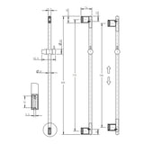 Mica Shower Rail - Chrome