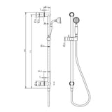 Mica Heritage Shower Rail - Chrome