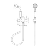 Mica Heritage Hand Shower in Chrome - side profile view