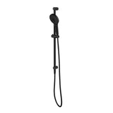 Mica Fluted Shower Rail - Inbuilt Inlet in Black - front view