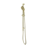 Mica Fluted Shower Rail - Inbuilt Inlet in French Gold - rear mounting detail