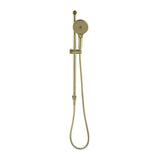 Mica Fluted Shower Rail - Inbuilt Inlet in French Gold - full product view
