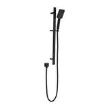 Cresta Single Shower Rail in Black - close-up detail view