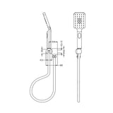 Cresta Hand Shower in Chrome - side profile view, bathroom fixture
