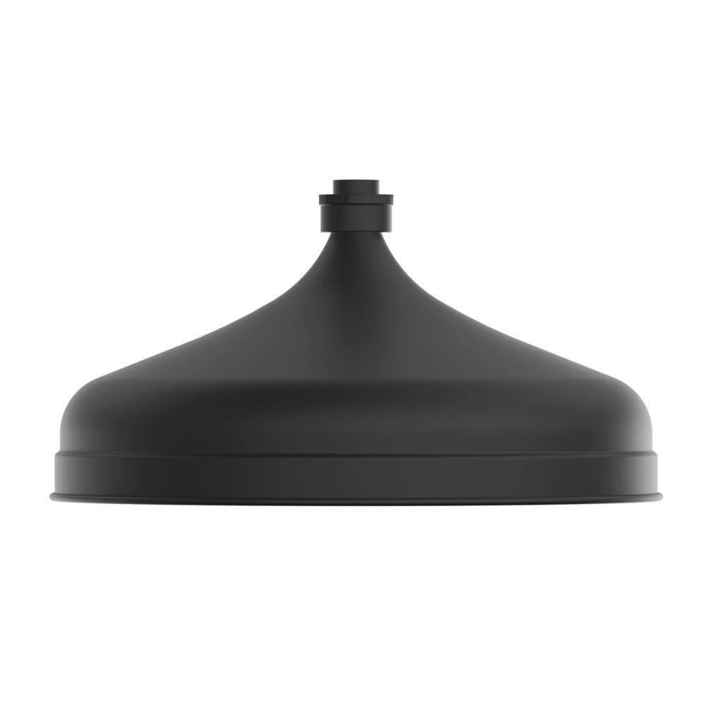 Mica Heritage Shower Head in Black - finish and profile close-up