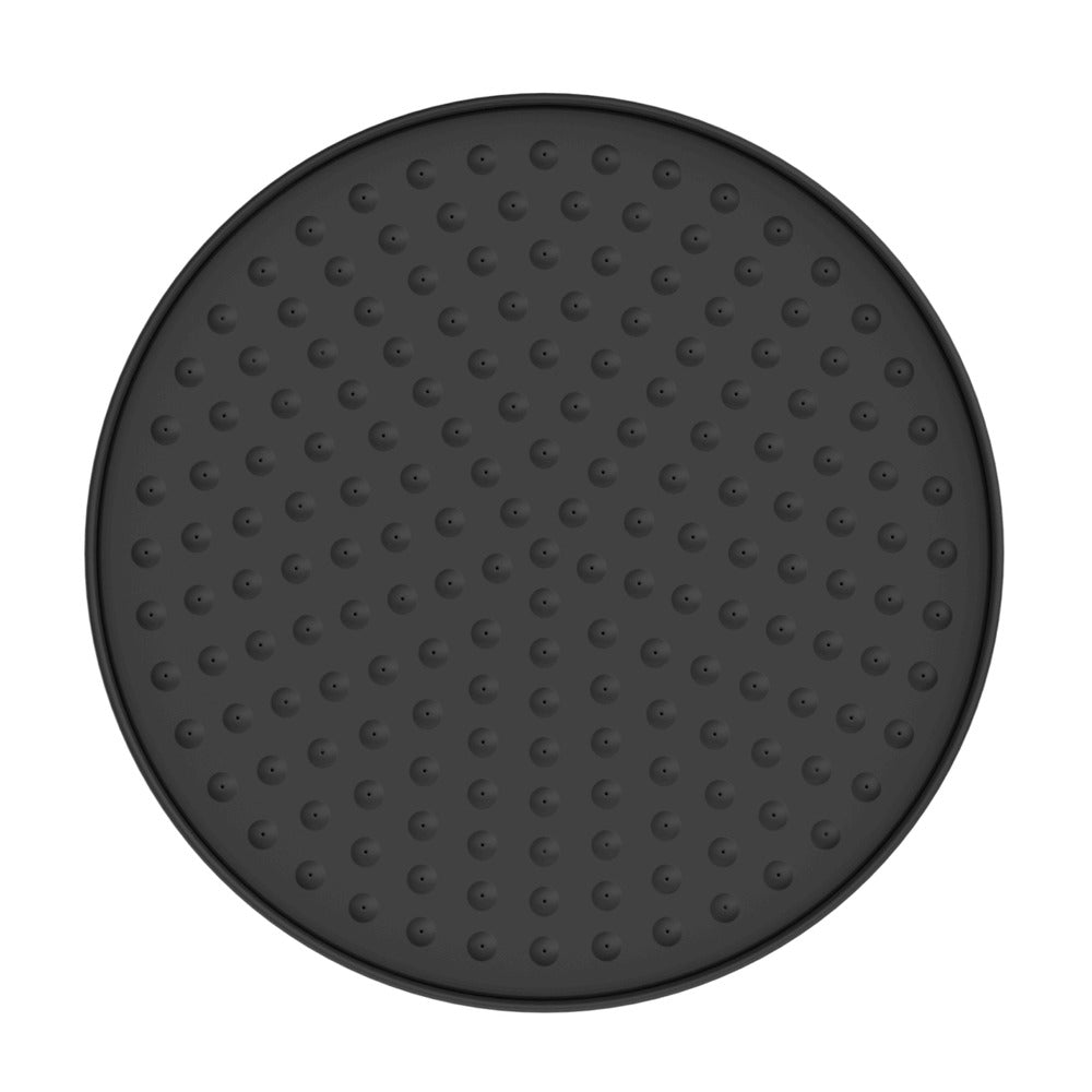 Mica Heritage Shower Head in Black - front view, bathroom fixture