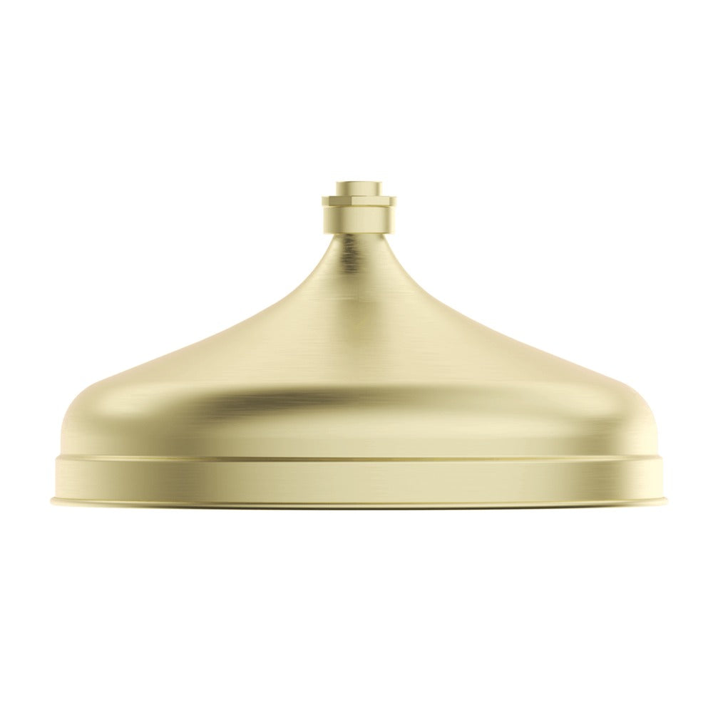 Mica Heritage Shower Head in French Gold - finish and profile close-up