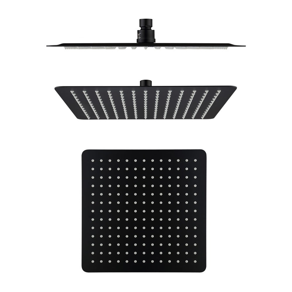 Cresta Shower Head in Black - close-up detail view