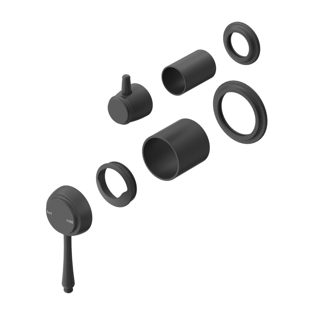 Mica Heritage Shower Mixer Diverter - TRIM KIT ONLY - Black