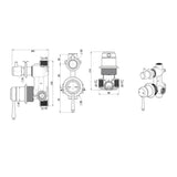 Mica Heritage Shower Mixer Diverter - TRIM KIT ONLY - Chrome