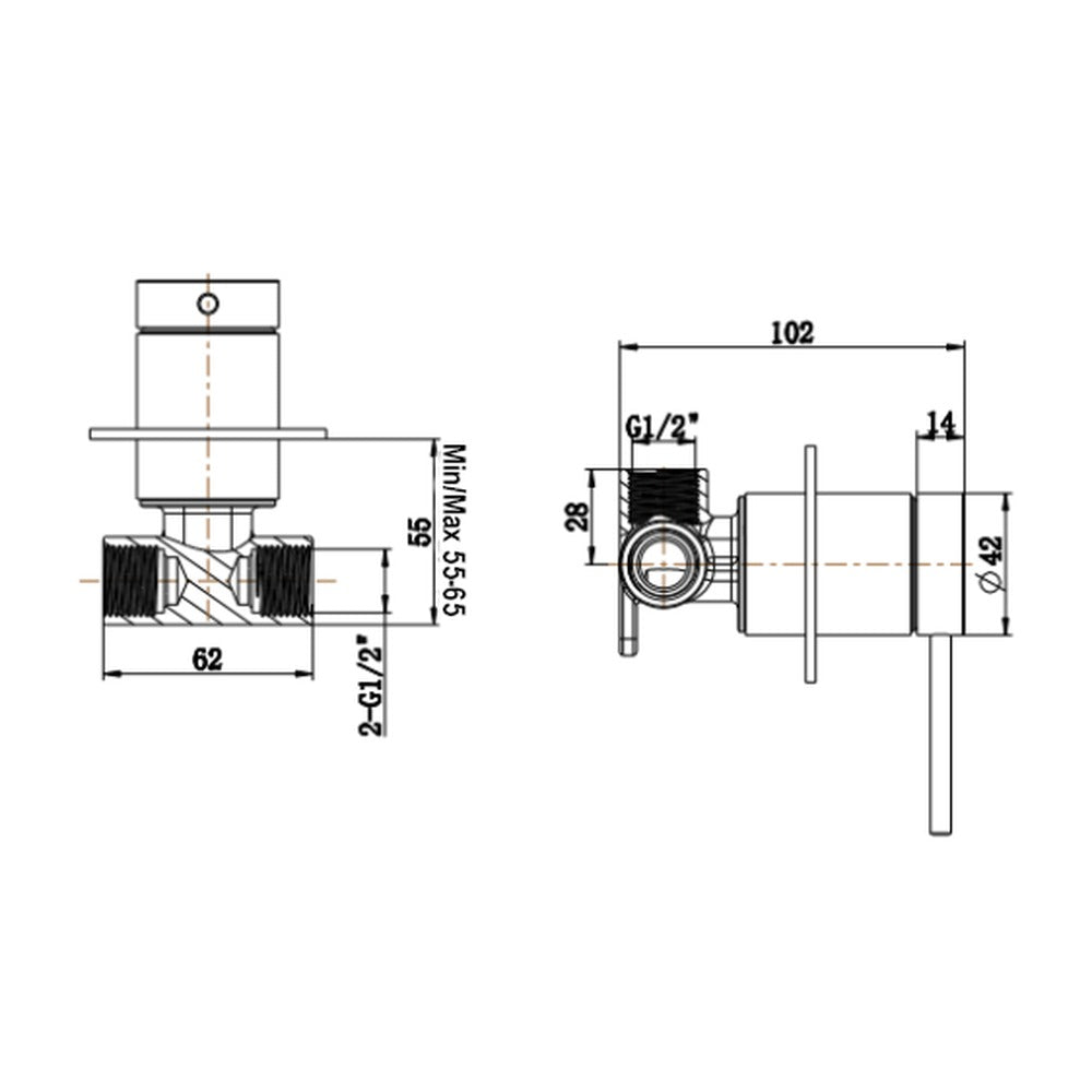 Mica Shower Mixer - TRIM KIT ONLY - Chrome