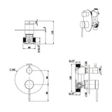 Mica Shower Mixer Diverter - 1P - TRIM KIT ONLY - Chrome