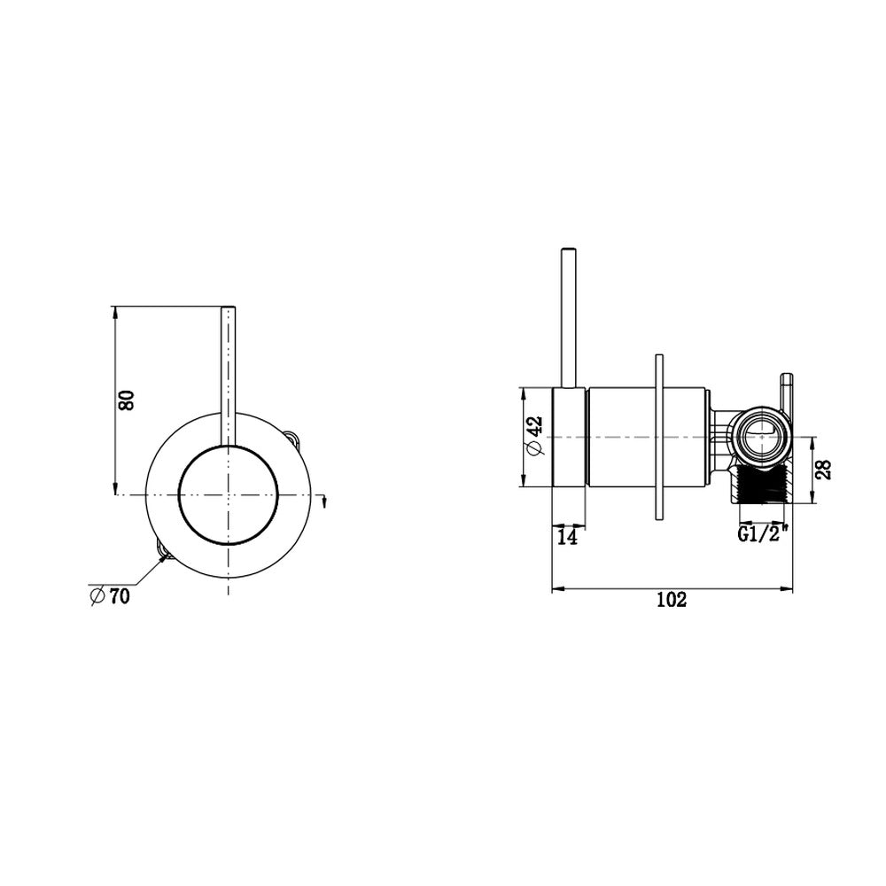 Mica Shower Mixer - Reverse - TRIM KIT ONLY - Chrome