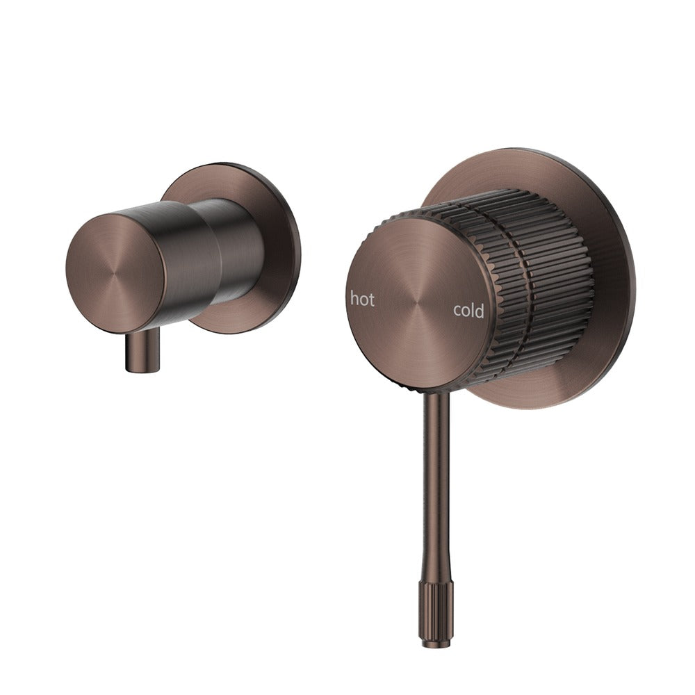 Mica Fluted Shower Mixer Diverter - Sideways