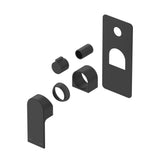 Beki Shower Mixer - Square Plate - TRIM KIT ONLY in Black - finish and profile close-up