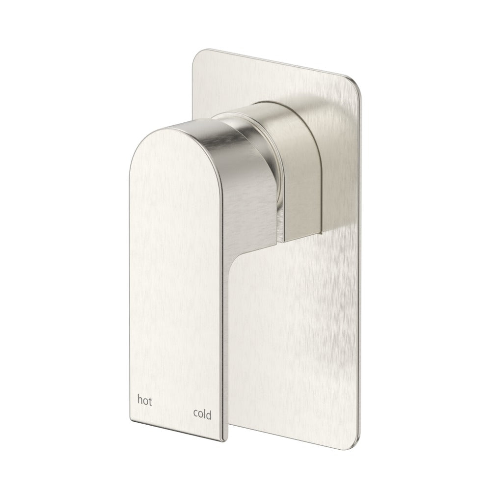 Beki Shower Mixer - Square Plate - TRIM KIT ONLY in Brushed Nickel - angled product view
