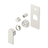 Beki Shower Mixer - Square Plate - TRIM KIT ONLY in Brushed Nickel - close-up detail view