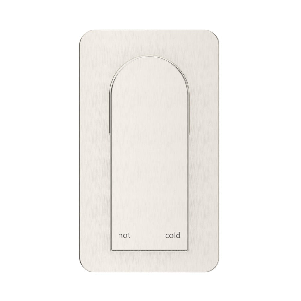 Beki Shower Mixer - Square Plate - TRIM KIT ONLY in Brushed Nickel - side profile view