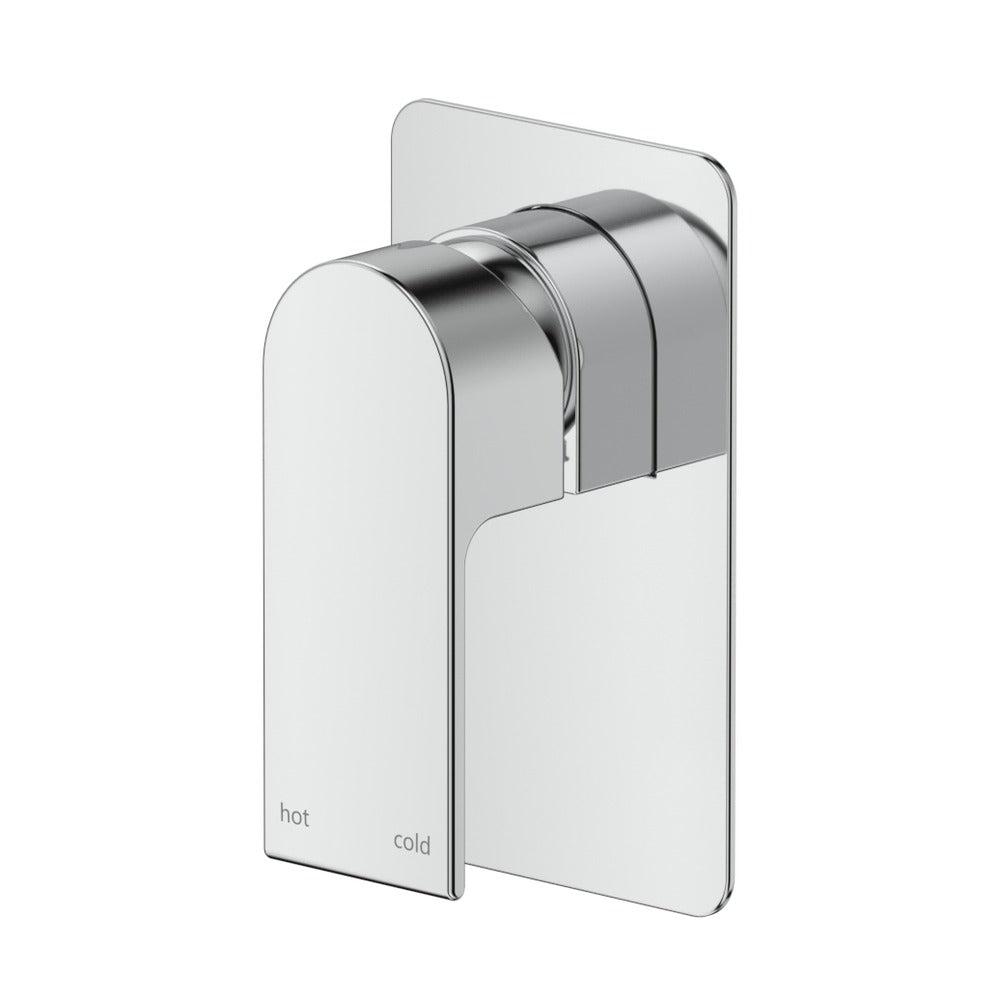 Beki Shower Mixer - Square Plate - TRIM KIT ONLY in Chrome - front view
