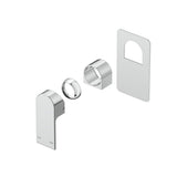 Beki Shower Mixer - Square Plate - TRIM KIT ONLY in Chrome - angled product view