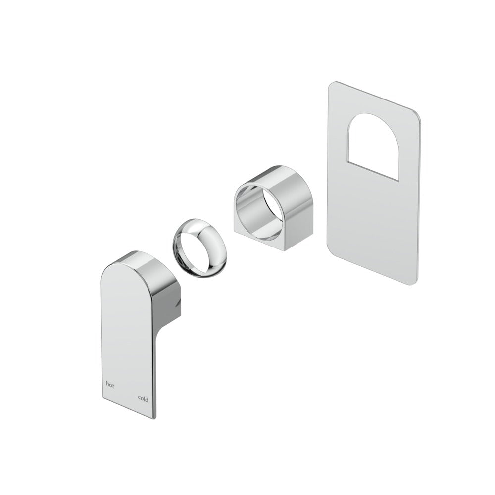 Beki Shower Mixer - Square Plate - TRIM KIT ONLY in Chrome - angled product view